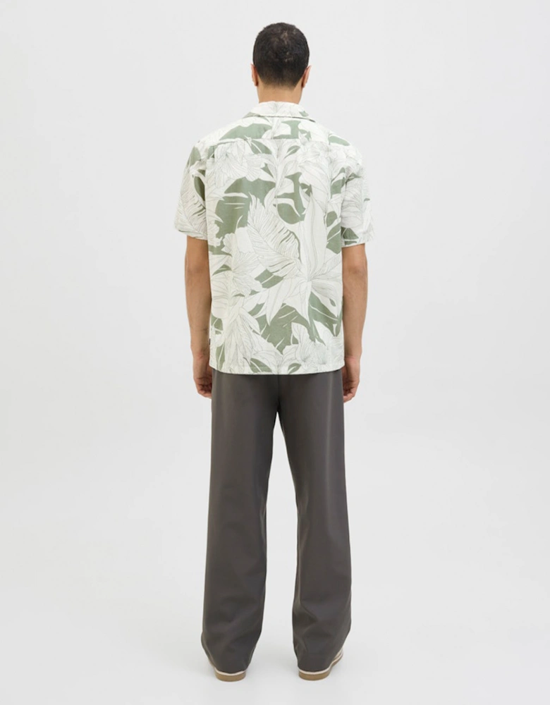 Premium Bahamas Print Resort Short Sleeve Shirt Hedge Green
