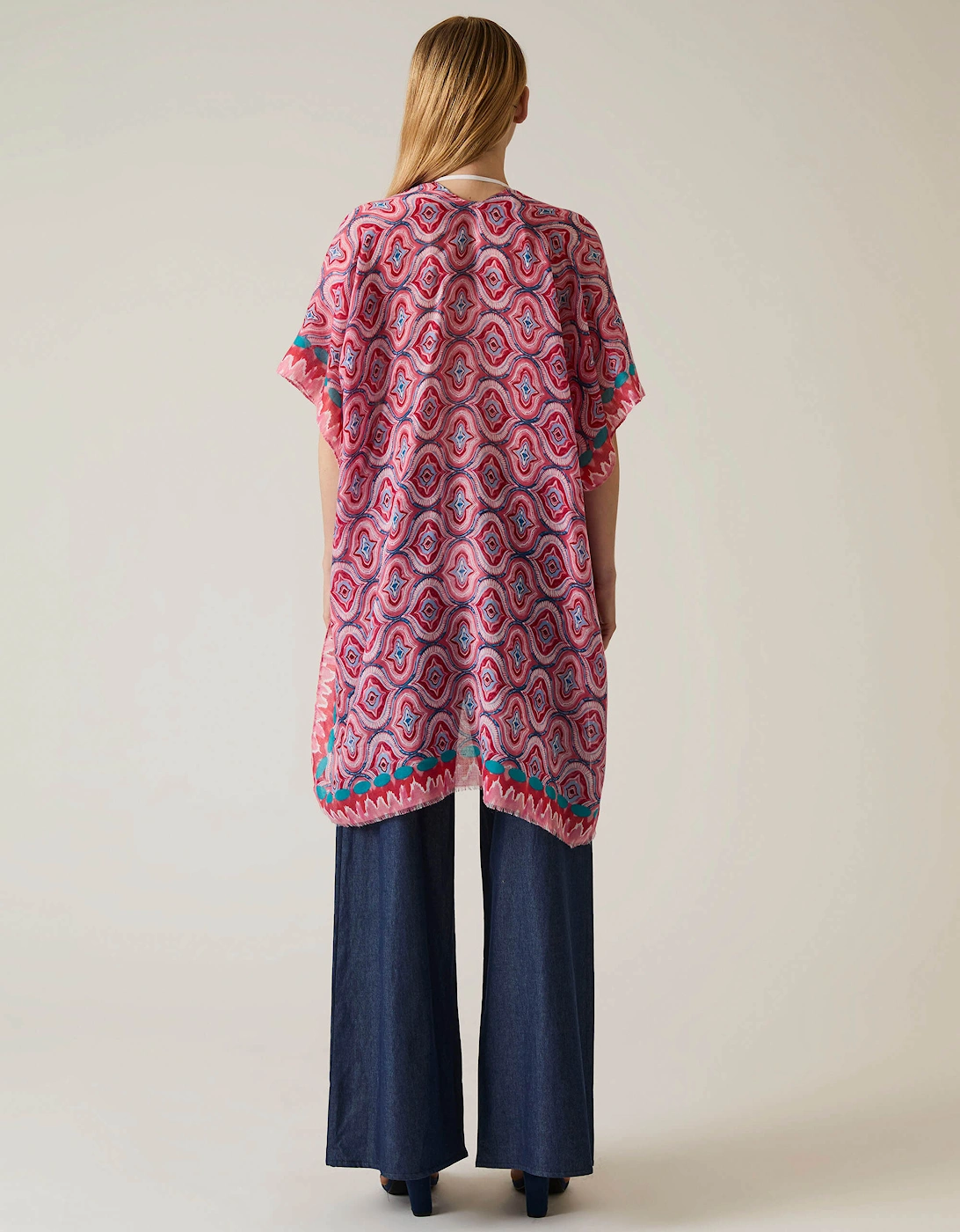 Geometric Print Red Kaftan