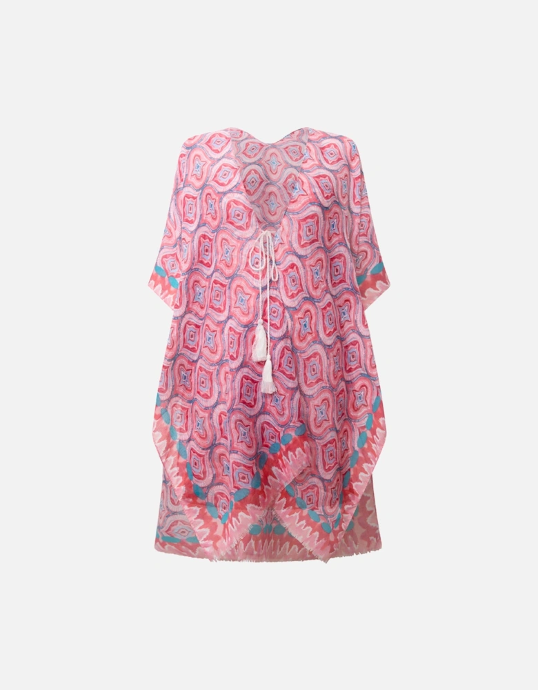 Geometric Print Red Kaftan