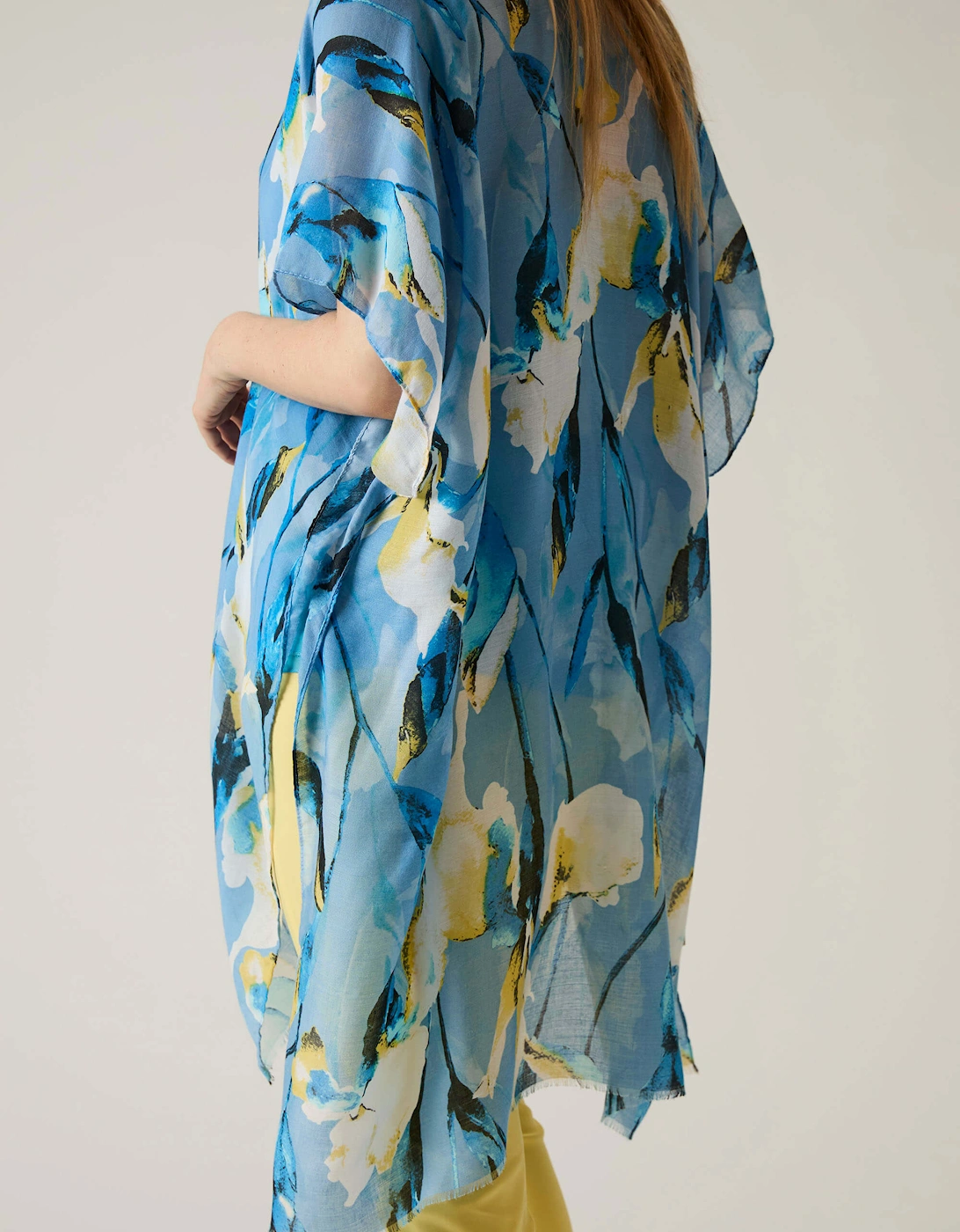 Floral Print Blue Kaftan