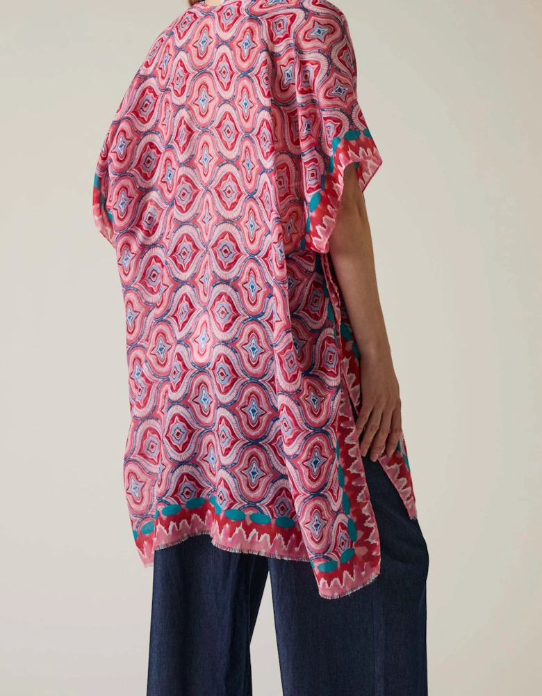 Geometric Print Red Kaftan