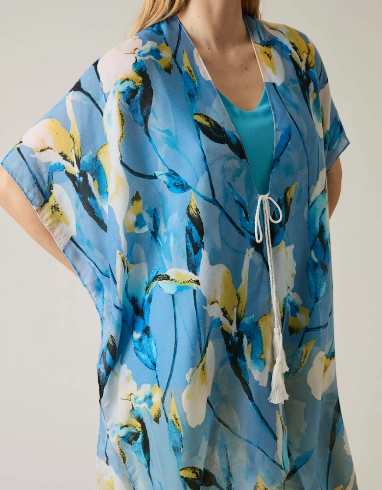 Floral Print Blue Kaftan