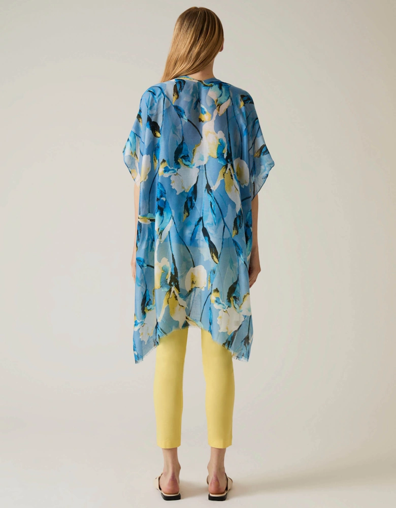 Floral Print Blue Kaftan