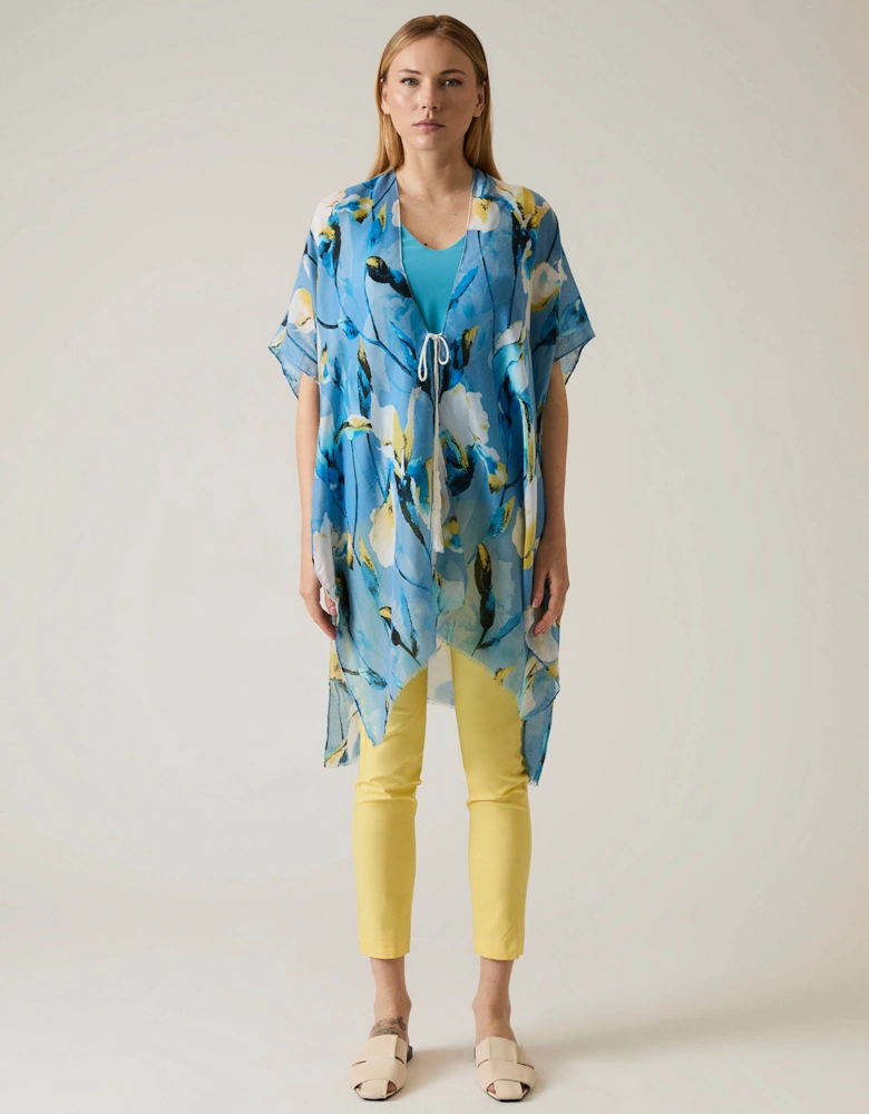 Floral Print Blue Kaftan