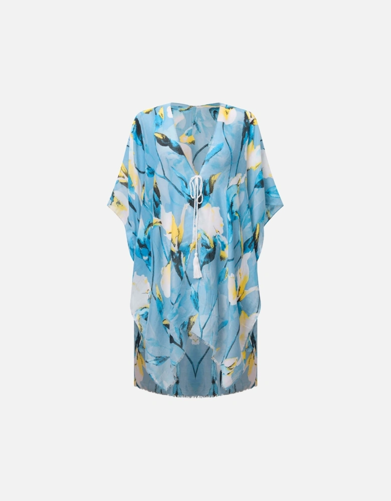 Floral Print Blue Kaftan