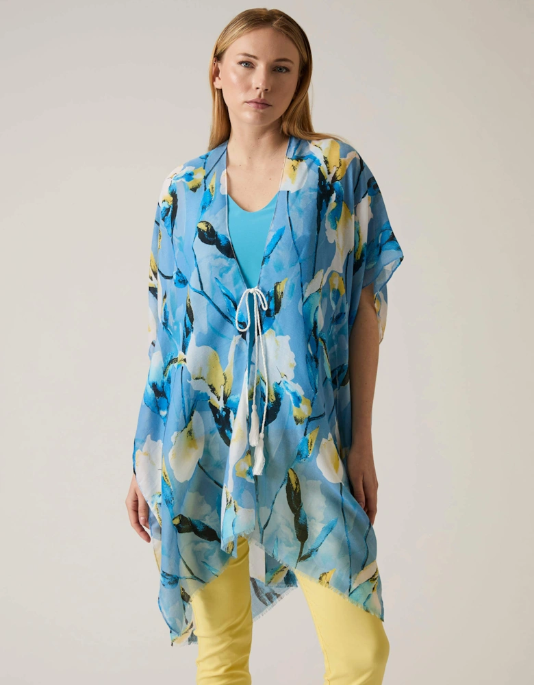 Floral Print Blue Kaftan