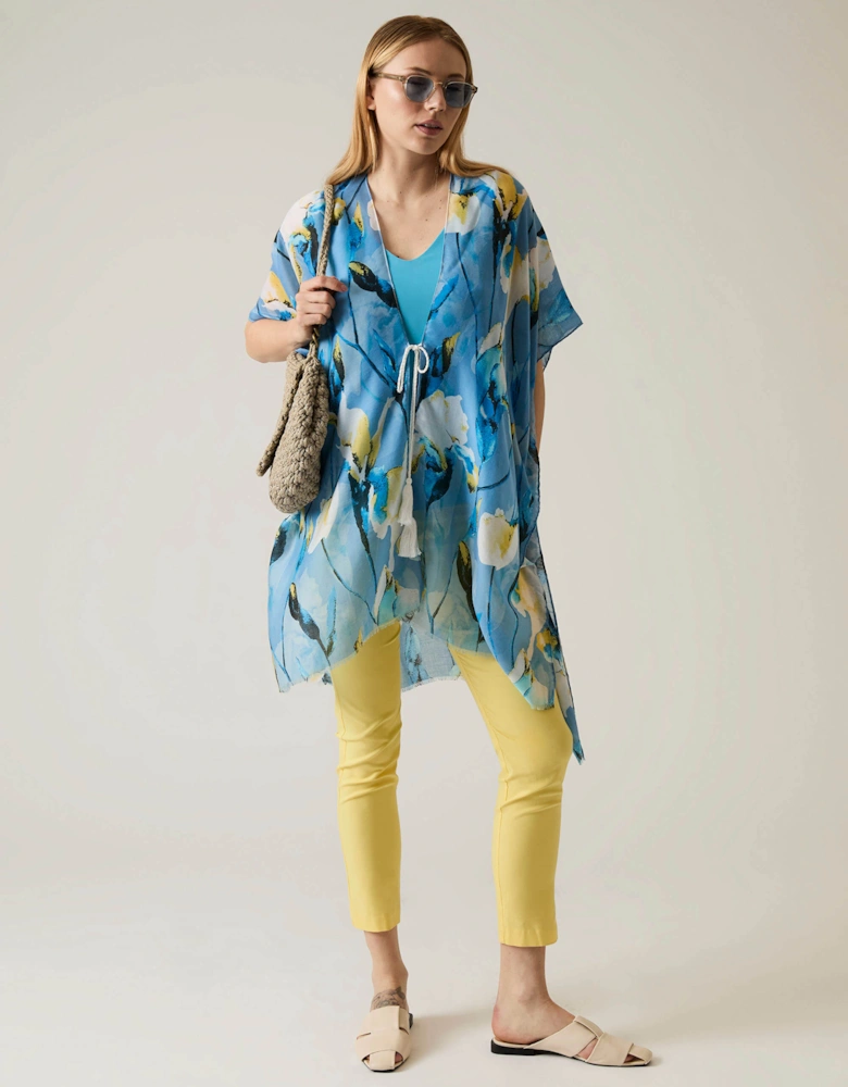 Floral Print Blue Kaftan