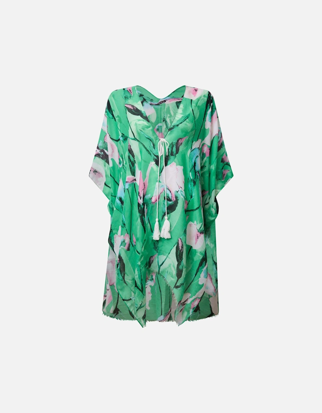 Floral Print Green Kaftan