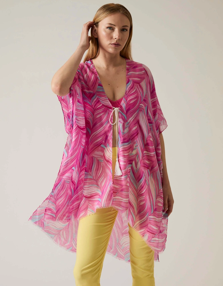 Abstract Print Pink Kaftan