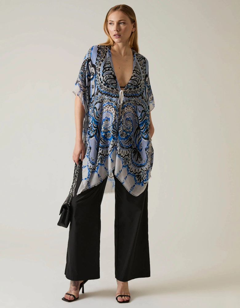 Ethnic Print Blue Kaftan