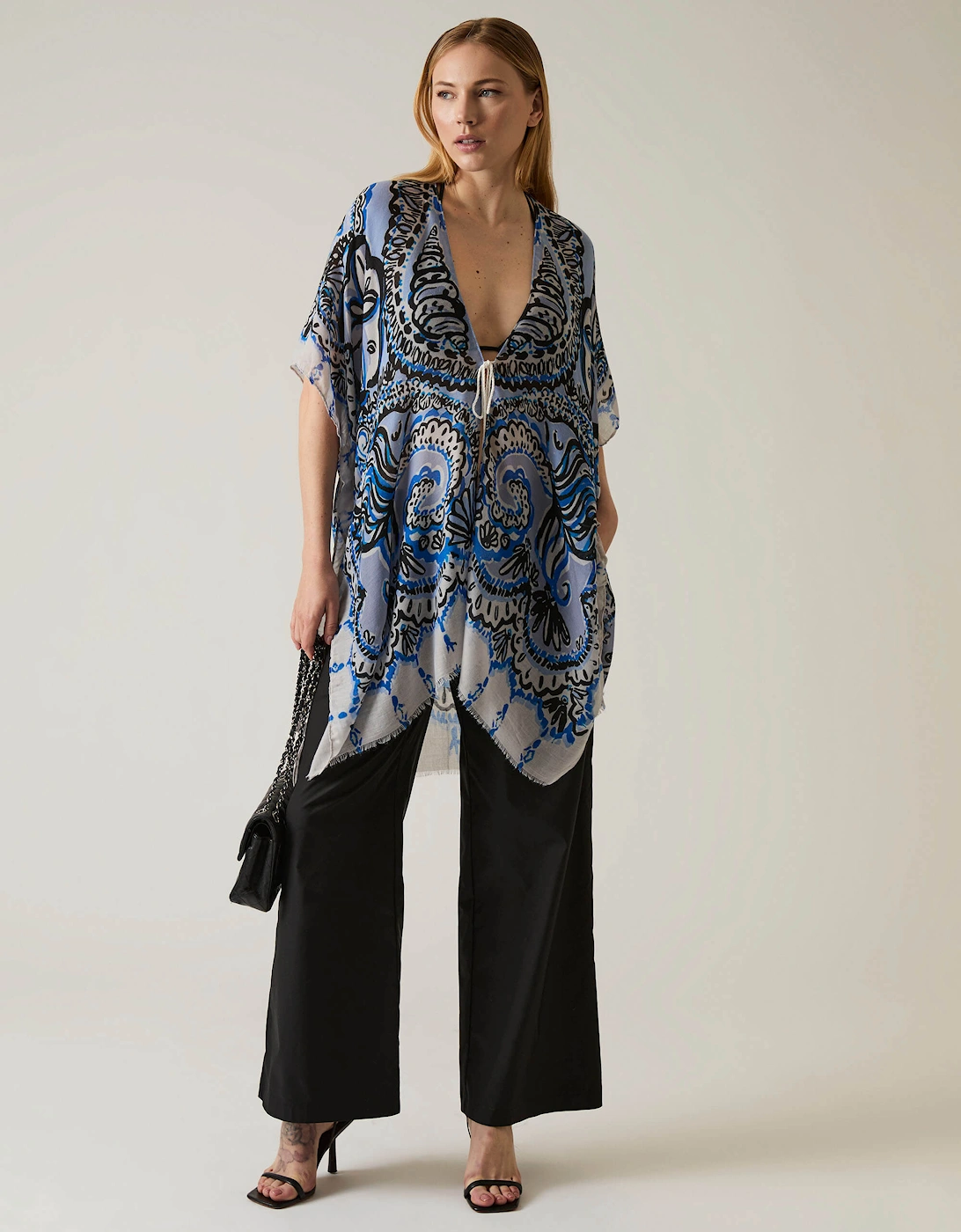 Ethnic Print Blue Kaftan