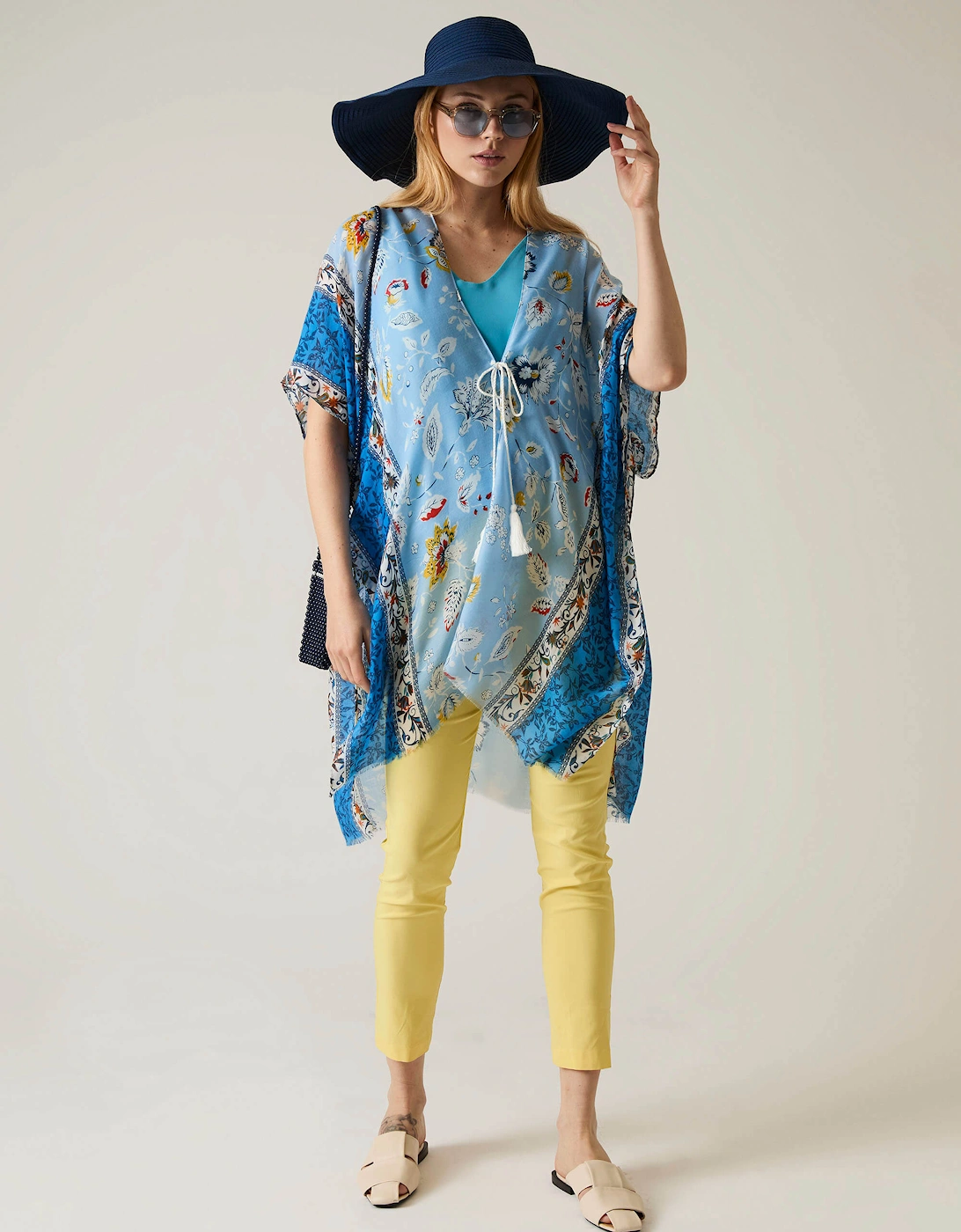 Floral Paisley Blue Kaftan