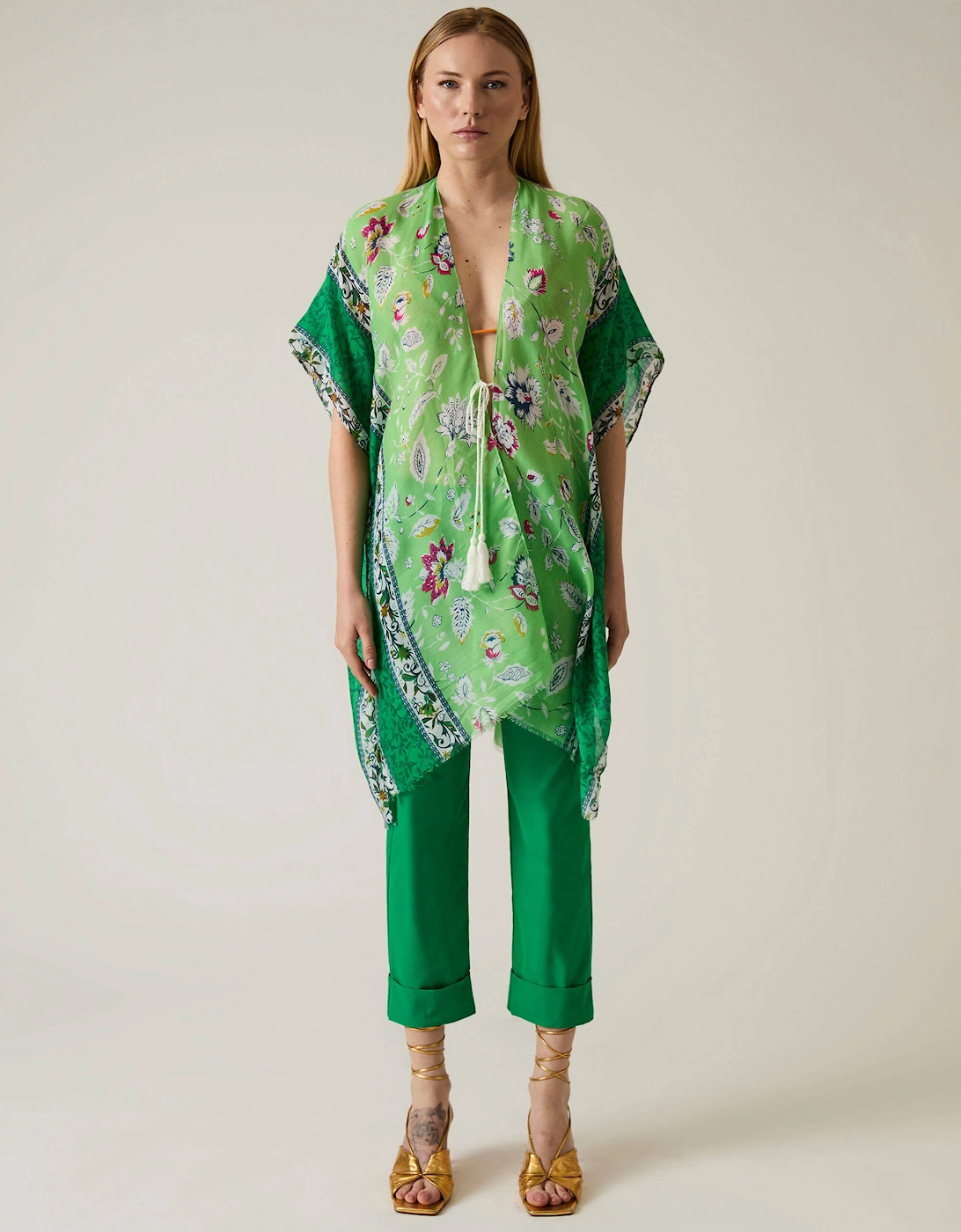 Floral Paisley Green Kaftan, 7 of 6