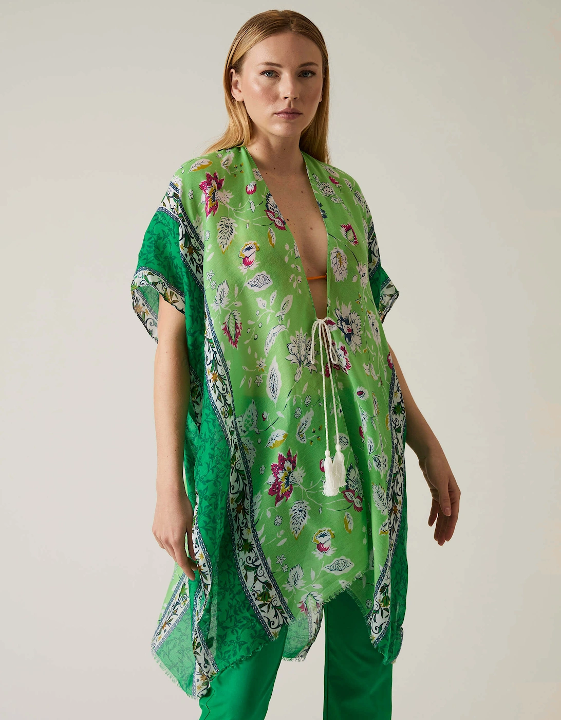 Floral Paisley Green Kaftan