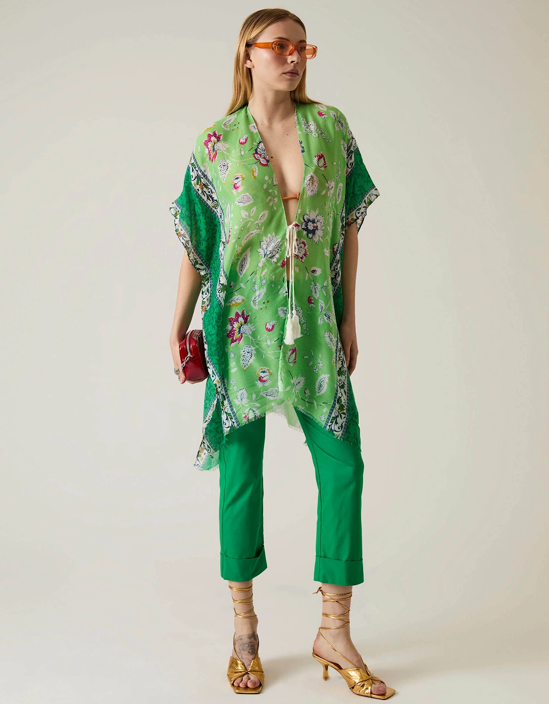 Floral Paisley Green Kaftan