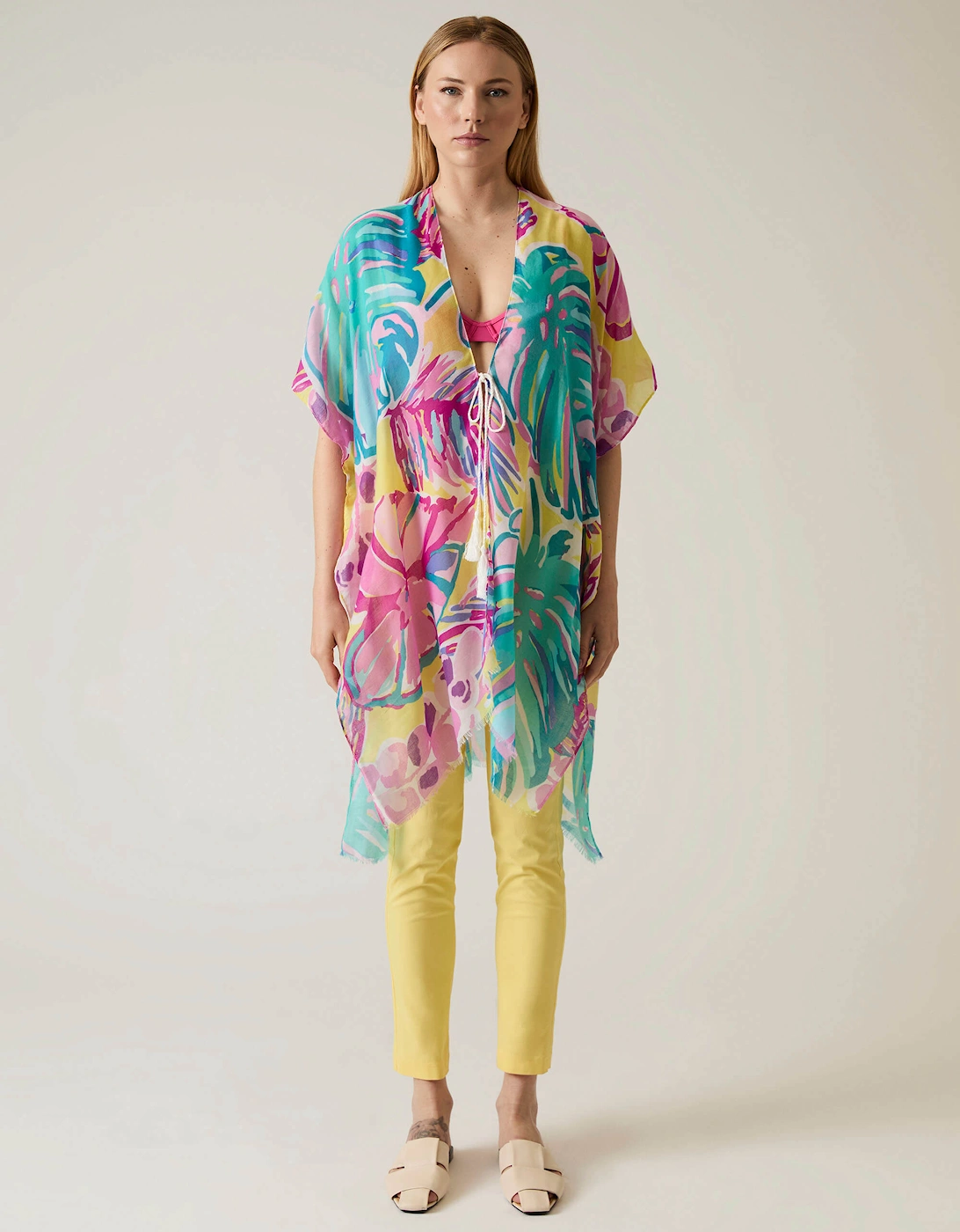 Leaf Print Yellow Kaftan, 7 of 6