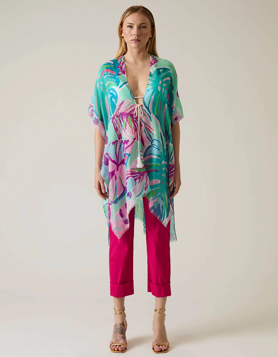 Leaf Print Blue Kaftan, 7 of 6