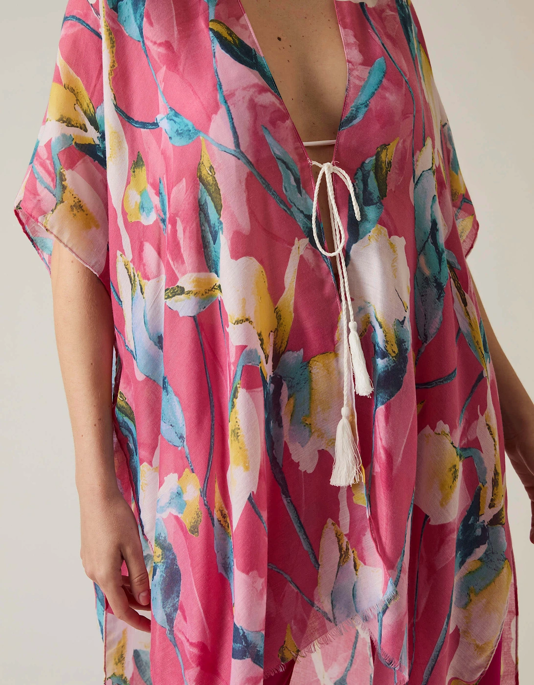 Floral Print Pink Kaftan