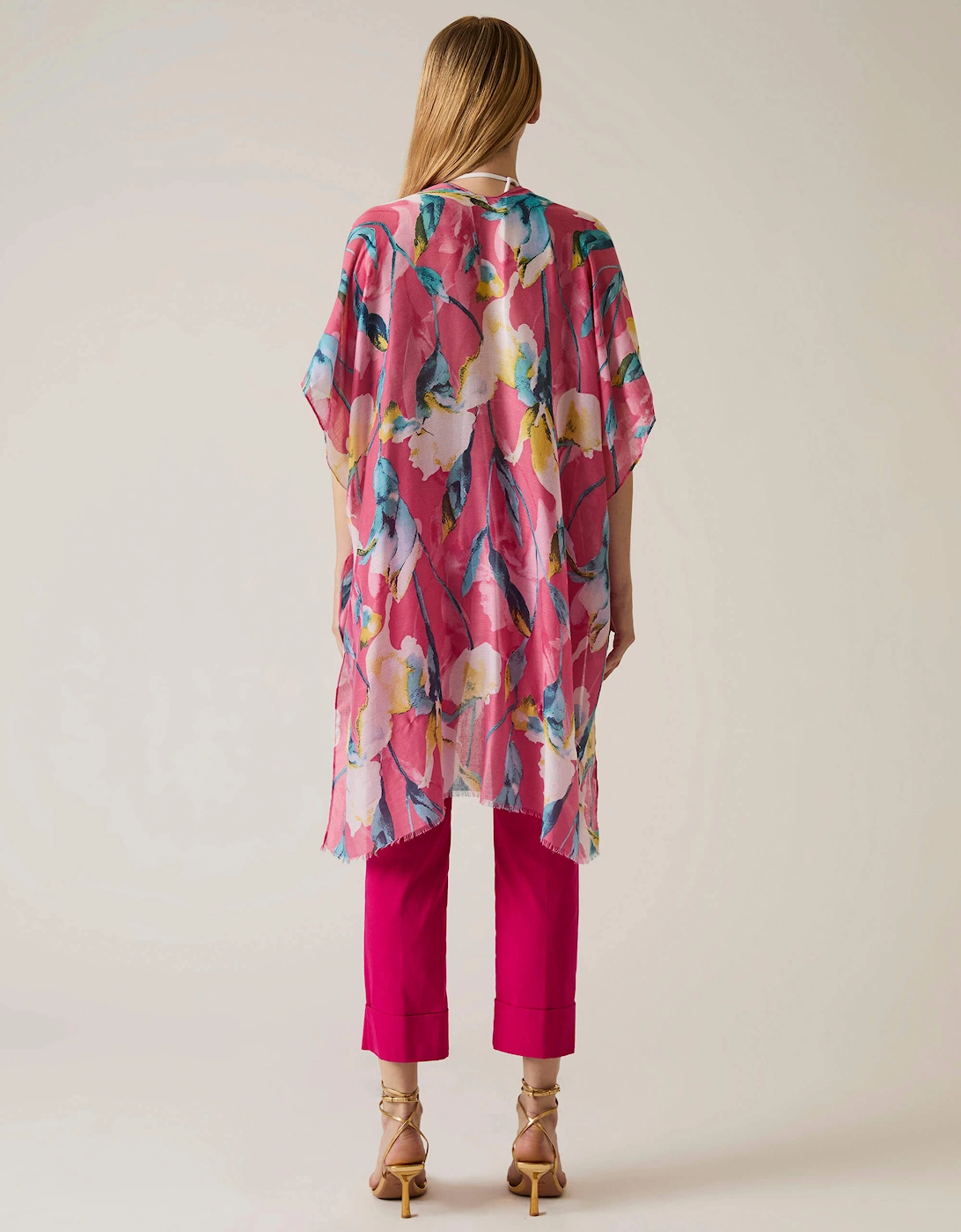 Floral Print Pink Kaftan