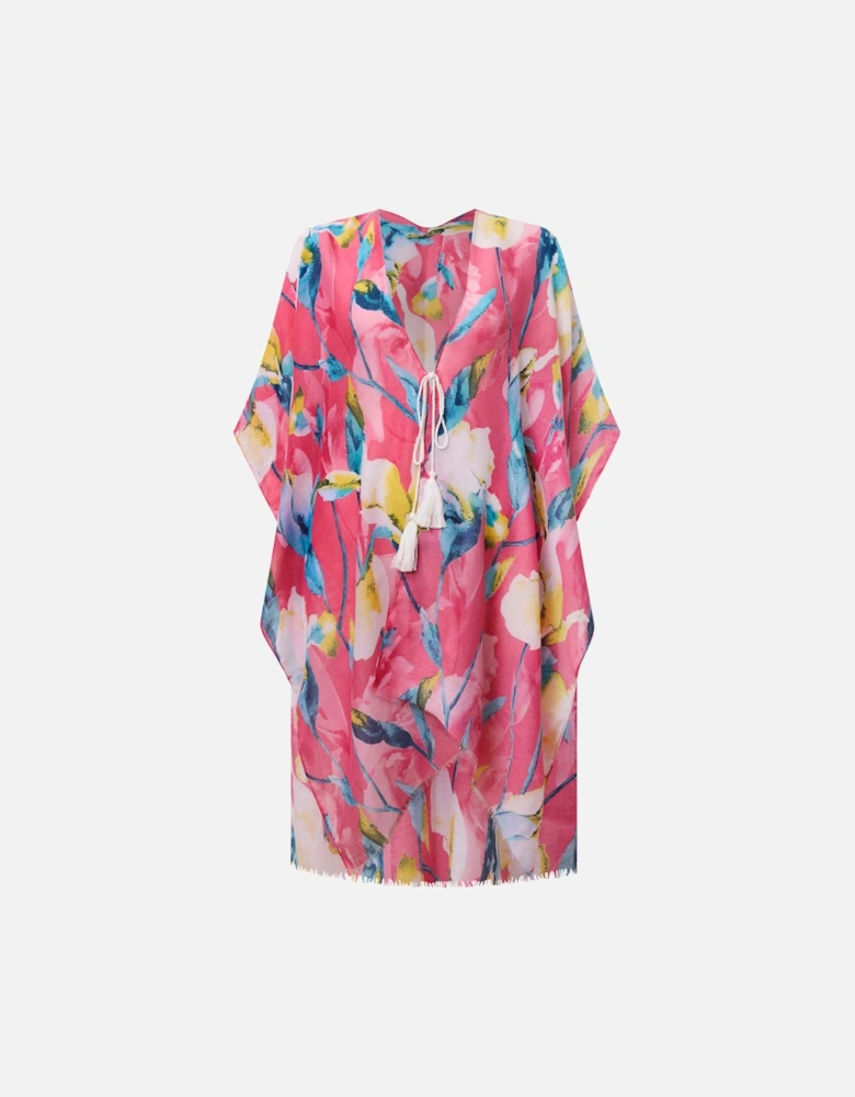 Floral Print Pink Kaftan