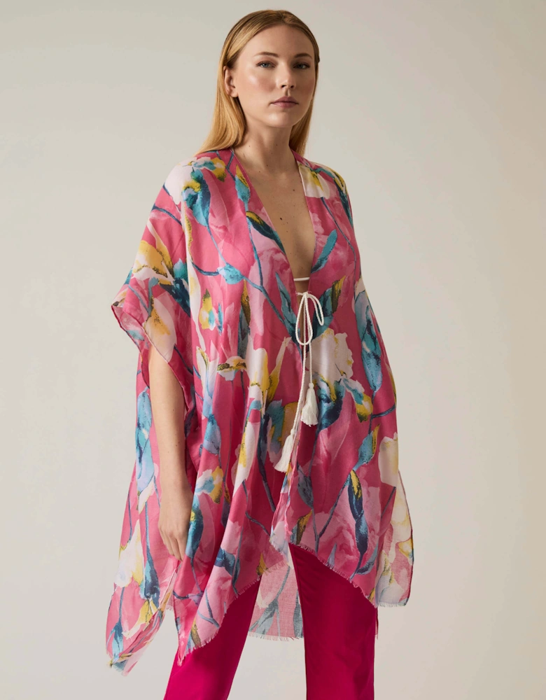 Floral Print Pink Kaftan