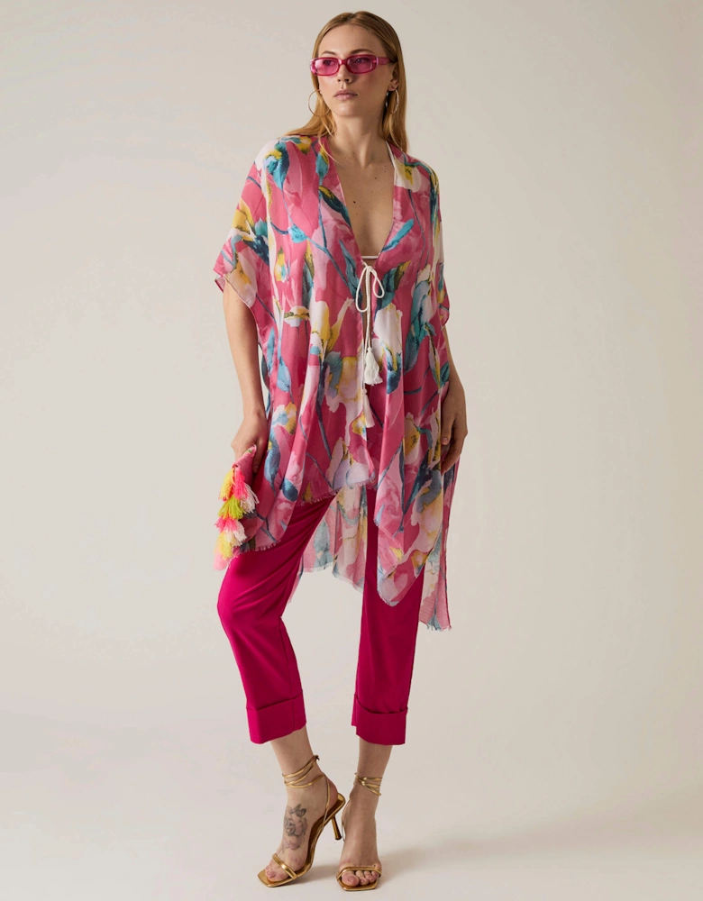 Floral Print Pink Kaftan