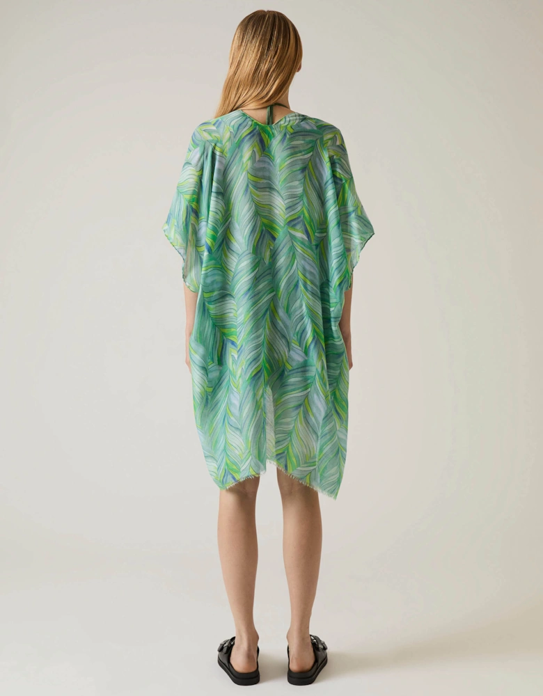 Abstract Print Green Kaftan