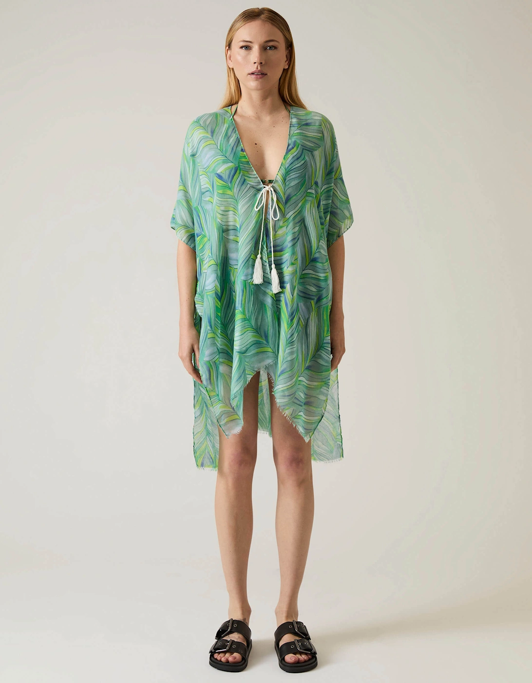 Abstract Print Green Kaftan, 7 of 6