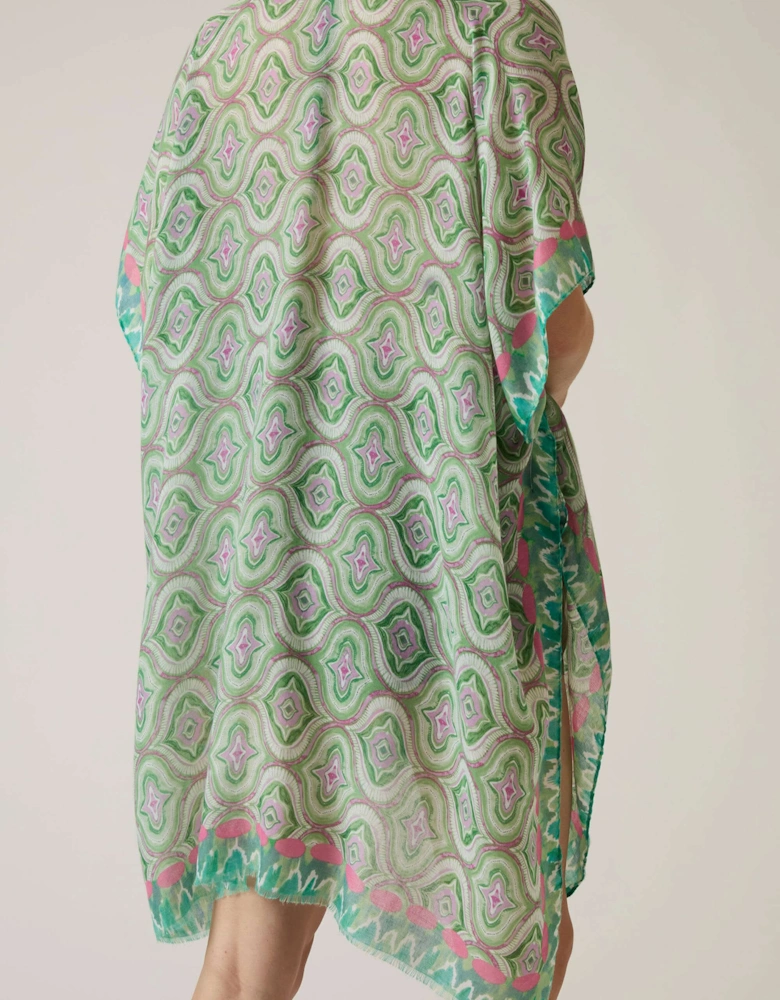 Geometric Print Green Kaftan