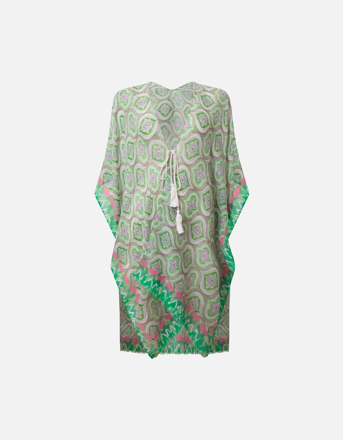 Geometric Print Green Kaftan