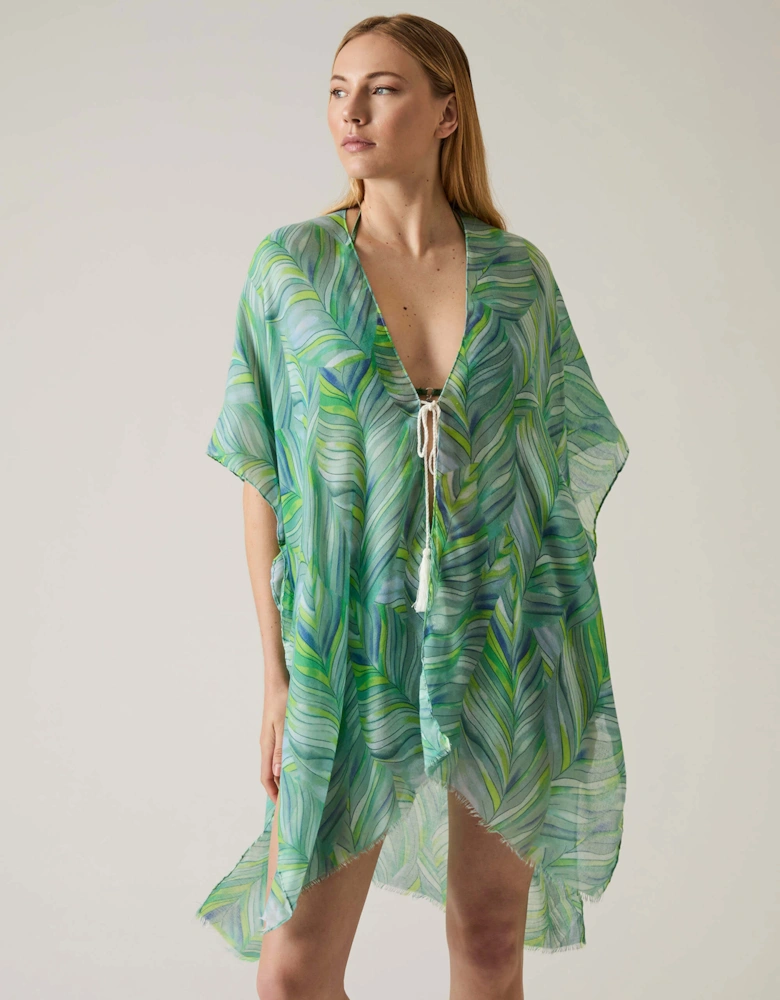 Abstract Print Green Kaftan