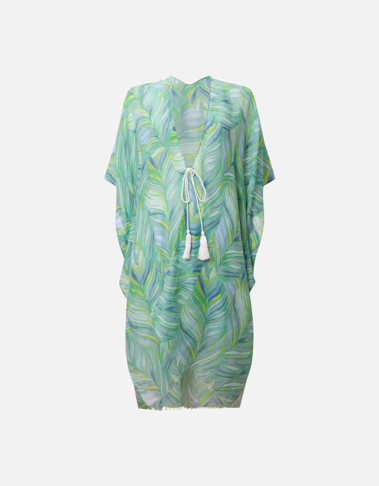 Abstract Print Green Kaftan