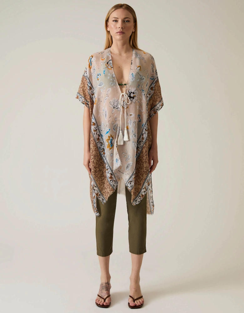 Floral Paisley Beige Kaftan