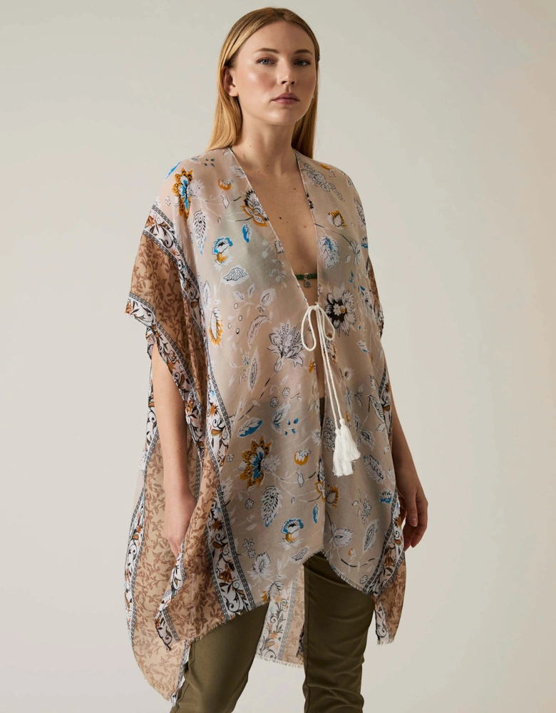 Floral Paisley Beige Kaftan