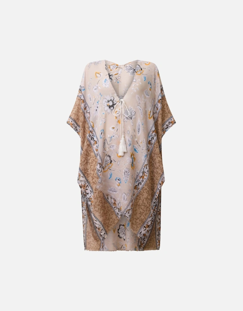 Floral Paisley Beige Kaftan