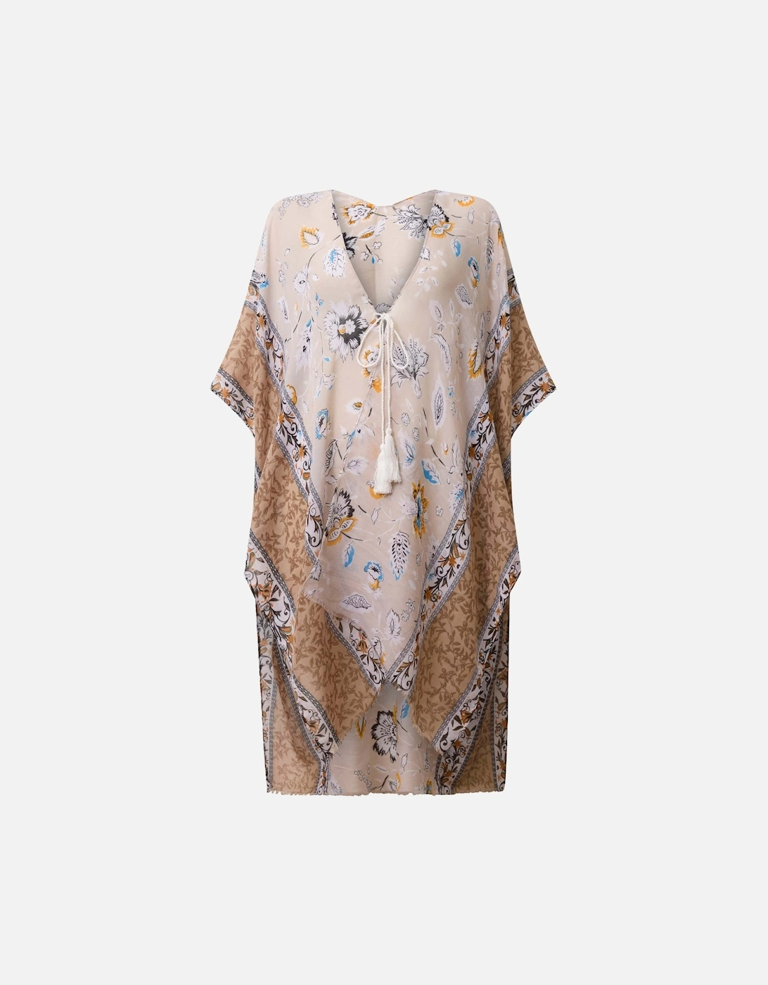 Floral Paisley Beige Kaftan