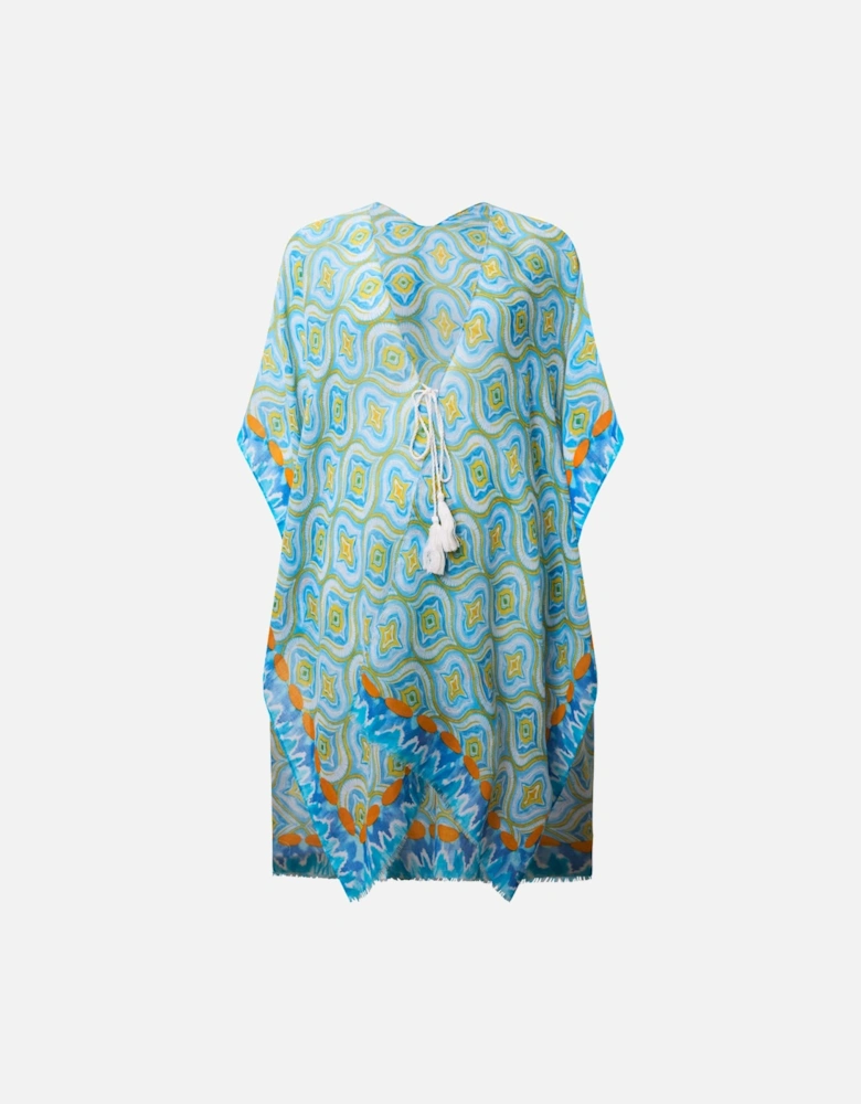 Geometric Print Blue Kaftan