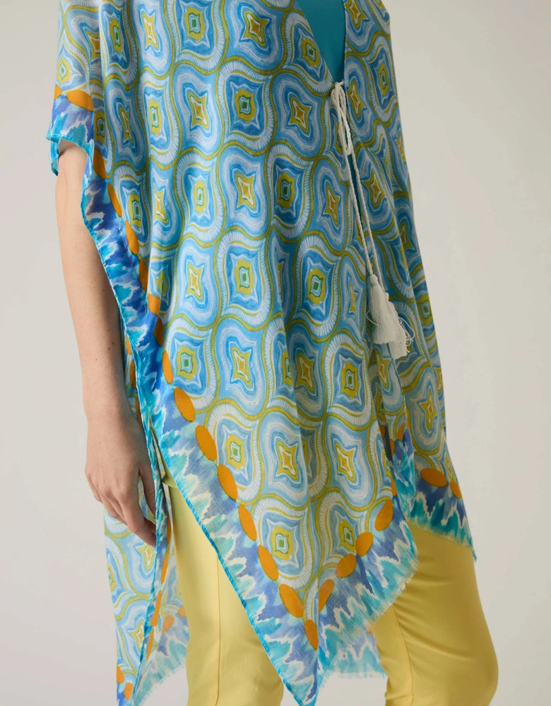 Geometric Print Blue Kaftan