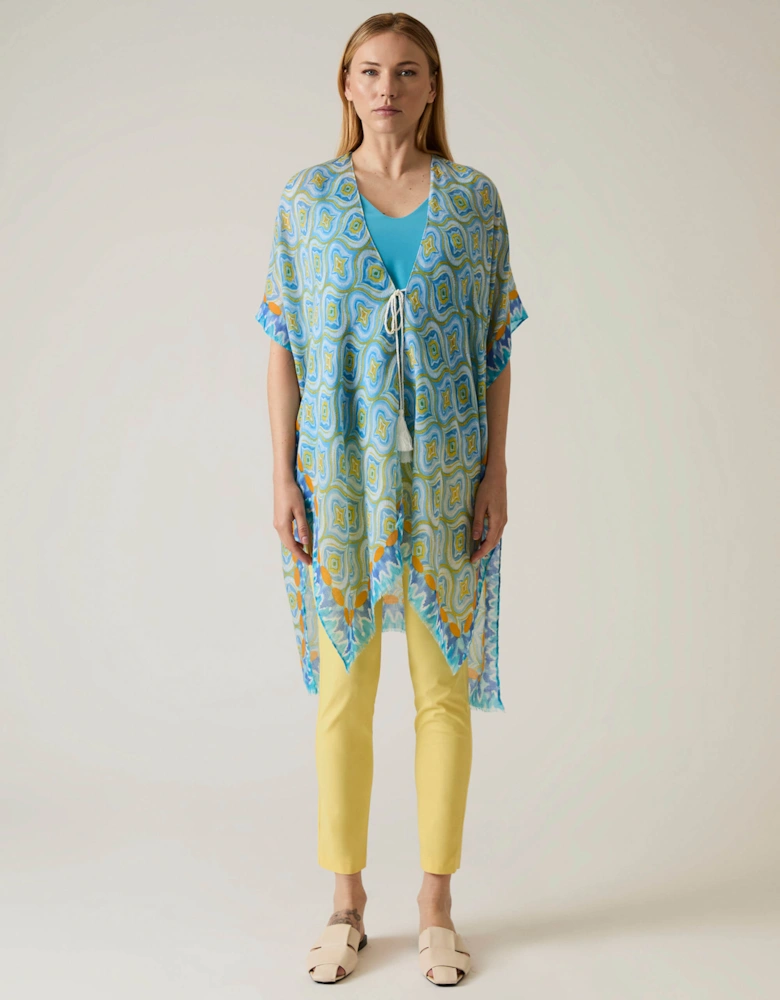 Geometric Print Blue Kaftan