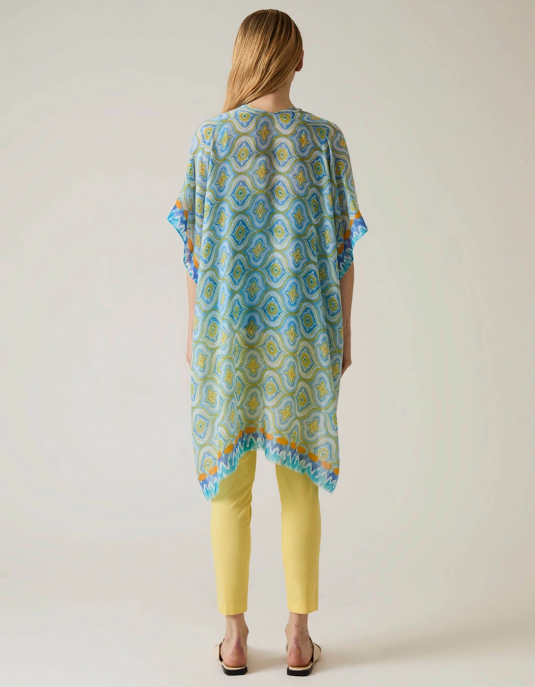 Geometric Print Blue Kaftan