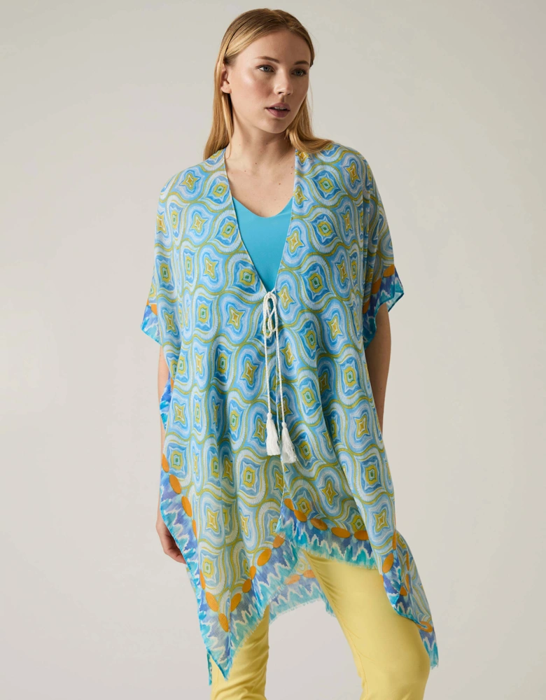 Geometric Print Blue Kaftan