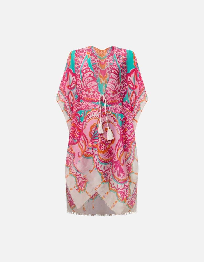 Ethnic Print Pink Kaftan