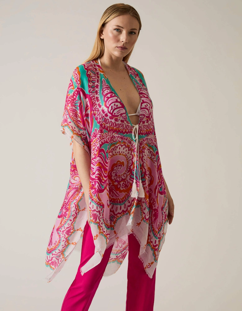 Ethnic Print Pink Kaftan