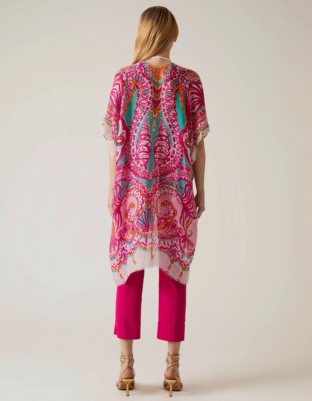 Ethnic Print Pink Kaftan