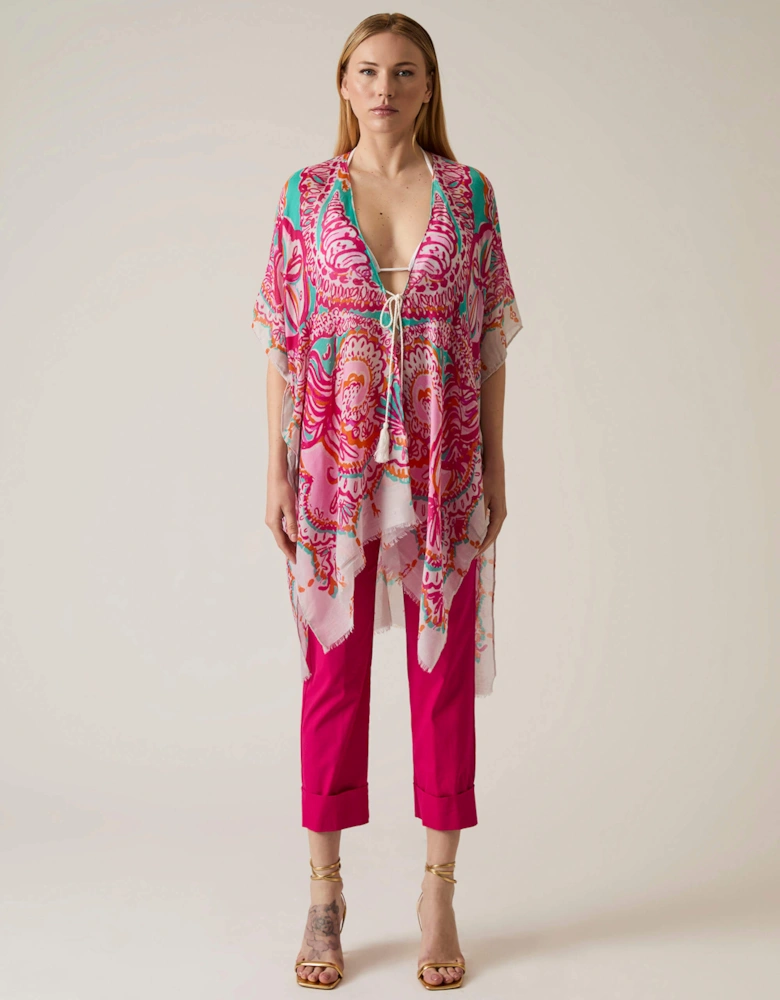 Ethnic Print Pink Kaftan