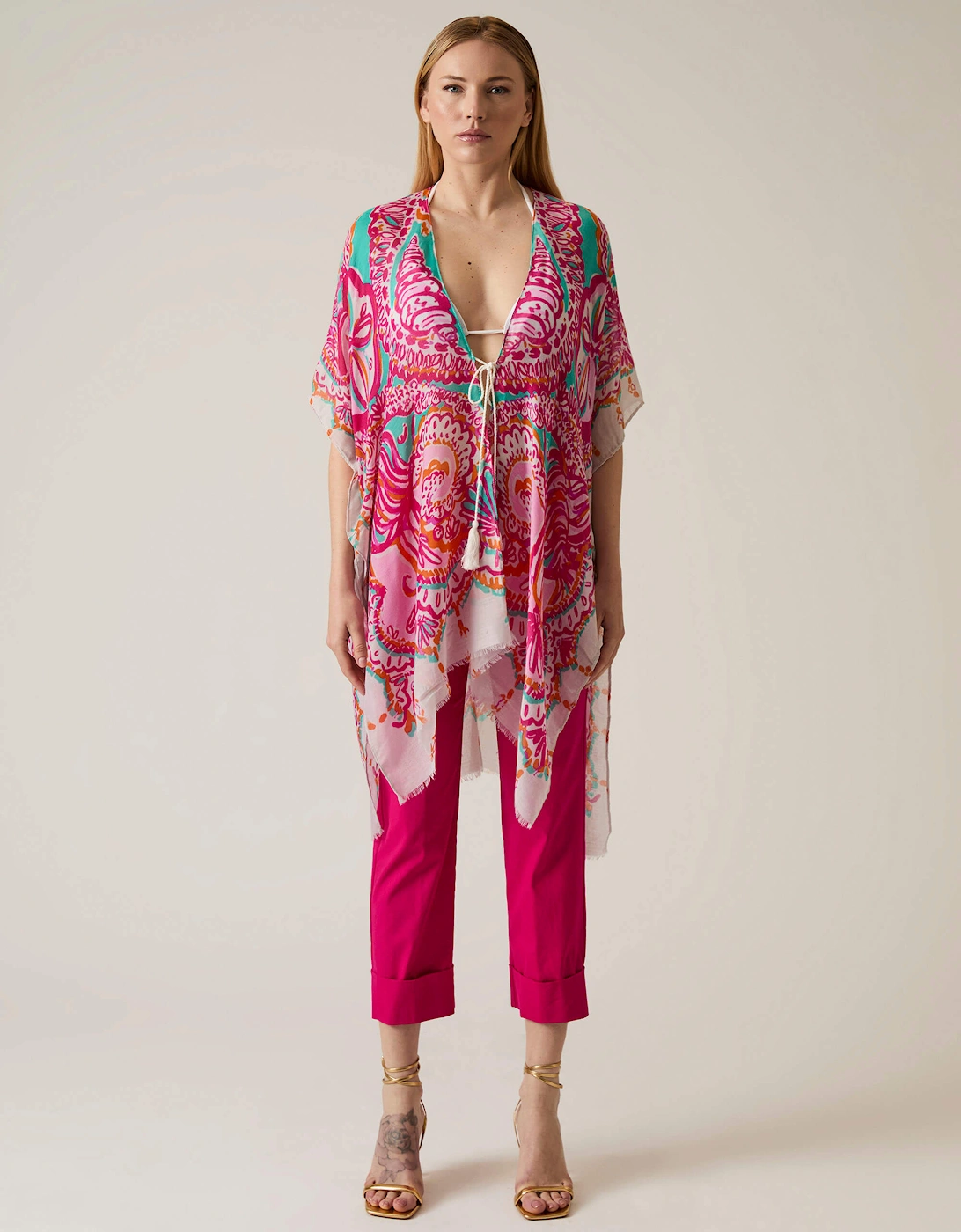Ethnic Print Pink Kaftan, 7 of 6