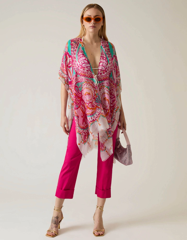 Ethnic Print Pink Kaftan