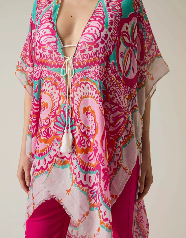Ethnic Print Pink Kaftan