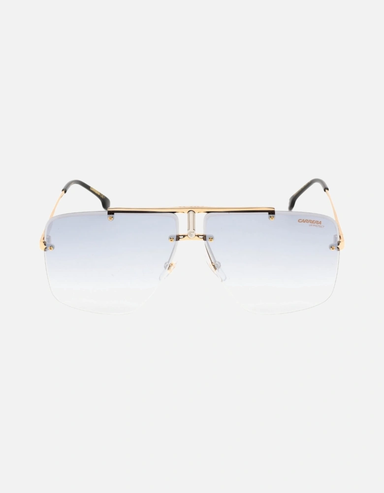 Gold Frame Grey Mirror Shaded Lensed Sunglasses