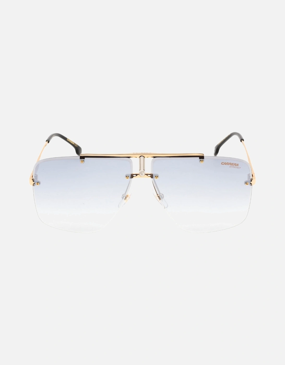 Gold Frame Grey Mirror Shaded Lensed Sunglasses